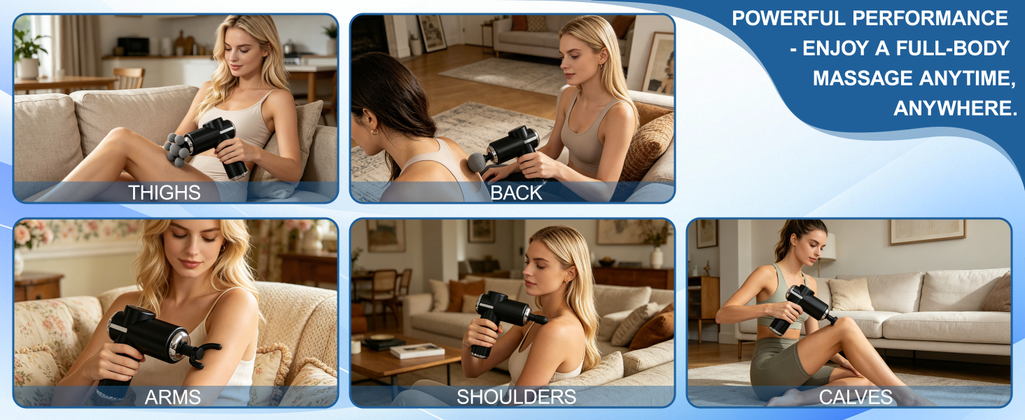 Portable Percussion Massage Gun for Back Shoulder Muscle Pain Relief