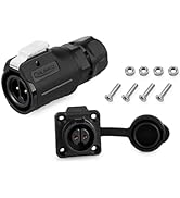 2 Pin Connector, IP67 Waterproof Aviation Cable Connector for Automotive, Marine, Lights, and Ind...