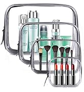 Meowoo Clear Travel Bags For Toiletries and Cosmetic, TSA Approved Clear Organizer Bags, Waterpro...