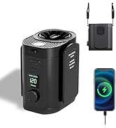 Ahuccf Portable Fan,120-Stepless Dial Waist Clip Fan Turbo Cooling,6000mAh Rechargeable Clip-On P...