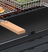 ivtivfu Fish Grill Basket Set, Removable Wooden Handle, 304 Stainless Steel, Nesting BBQ Tools, S...