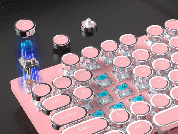 Typewriter Style Mechanical Black Keyboard