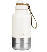GrandTies Insulated Portable Dog Water Bottle with 2 Detachable Dog Water Bowl Dispenser | Leak-P...