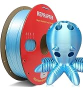 RepRapper Blue Silk PLA, Silky Shiny PLA Filament 1.75 MM (+-0.03 mm), 1KG Shine 3D Printer Filam...