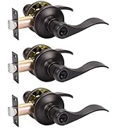 KNOBWELL 3 Pack Entrance Door Lever Door Handle(for Office/Front Door) Reversible for Right and L...