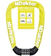 NDakter Bike Chain Lock, 5 Digit Combination Heavy Duty Anti Theft Bicycle Chain Lock,2.62/3.2/4....