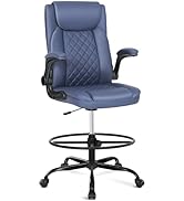 Misolant Leather Drafting Chair, Tall Office Chair for Standing Desk, High Office Standing Chair ...