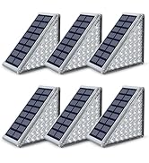 NIORSUN Outdoor Step Lights, Upgraded 28 LEDs 2 Brightness Modes, IP67 Waterproof Solar Stair Lig...