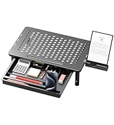 Canyora Computer Monitor Stand Riser with Storage, 3 Height Adjustable Laptop Desktop Monitor Sta...