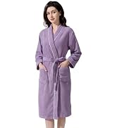 Inner Wish Women's Soft Terry Cloth Bathrobe - Ultra Absorbent Quick Dry Kimono Robe for Shower,S...