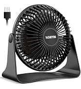 HONYIN 6 Inch Small Desk Fan with Powerful Airflow, Quiet Operation Portable Fan, 3-Speed Adjusta...