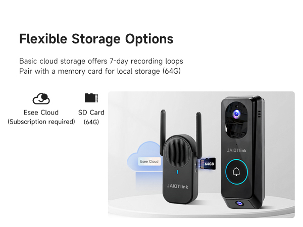 camera doorbell wireless no subscription