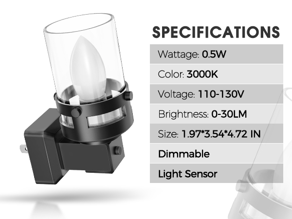 candle night light energy saving for bedroom bathroom hallway kitchen living room