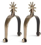 KUIDAMOS Horse Spurs, 2Pcs intage Zinc Alloy Western Cowboy Spurs Carved Decoration Men Women Hor...