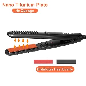 travel flat iron 1/2 inch nano titanium mini hair straighting iron for short hair