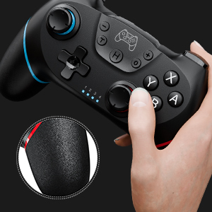 Diswoe pro controller switch with ergonomic grip made of anti-slip soft rubber for long-time gaming