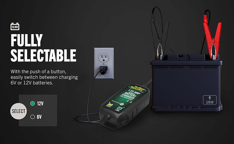 Battery Tender 12V or 6V Selectable Battery Charger Maintainer Trickle Charger Motorcycles Automatic