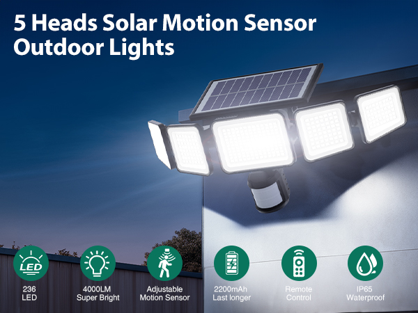 Solar Motion Lights outdoor 4000LM