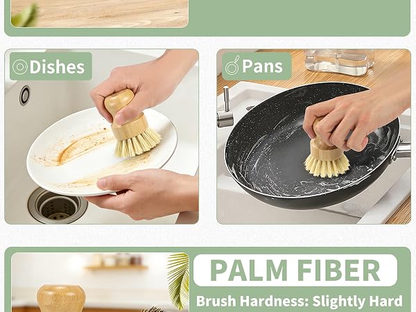 natural scrub brush for dishes