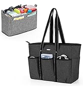 Damero Nurse Tote Bags with Organizer Insert Bag, Medical Supplies Bags with Laptop Sleeve for Ho...