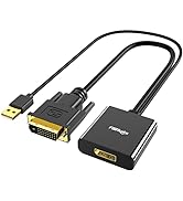 DVI to Displayport Adapter, DVI-D to DP Male with USB Power, Support 1080P@60Hz Full HD from PC G...