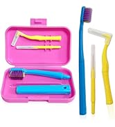 3-Pack Dental Care Kit - Angled Orthodontic Toothbrush, Interdental Brush, and Standard Toothbrus...