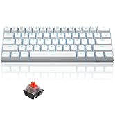 MageGee MK-Mini 60% Mechanical Gaming Keyboard, 61 Keys TKL Compact Gaming Keyboard with Red Swit...
