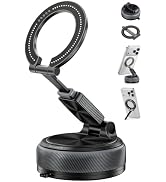 werfami MagSafe Car Phone Mount 2-in-1 Detachable Magnetic Ring Grip Windshield Dashboard Vacuum ...