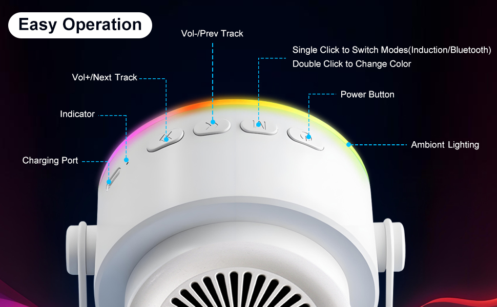 white Wireless Induction Audio Bluetooth Speaker