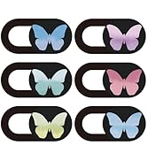 PRESSINART 6Pcs 6 Styles Laptop Camera Cover Butterfly 0.04 Inch Ultra Thin Webcam Cover Slide fo...