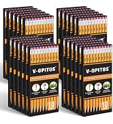 V-Opitos Wood-Cased #2 HB Pencils, 240 Pack Bulk Pre-Sharpened Pencils with Top Erasers for Schoo...
