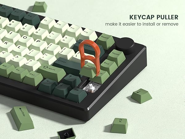 Double Shot PBT keycaps, Cherry Profile Keyboard Key caps, Matcha Green Custom keycaps138-key Set