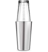 Final Touch Double-Wall Boston Shaker Set - Stainless Steel Mixing Glass with Silicone Seal - BPA...