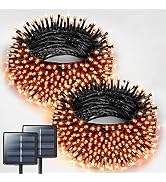 JMEXSUSS 2 Pack Halloween Solar Lights Outdoor, Total 400 LED 151FT Orange Solar Lights Outdoor W...