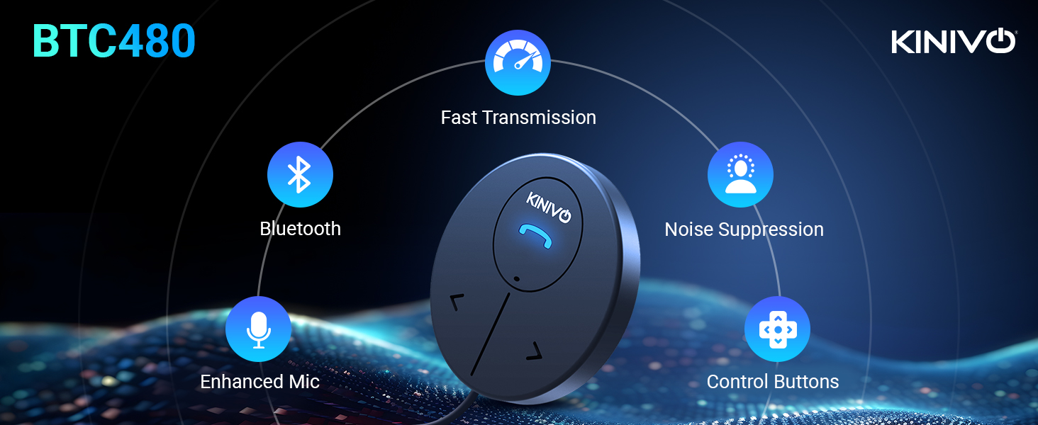 Kinivo bluetooth car adapter aux for transmitter to adaptador blue tooth music usb receiver auxiliar