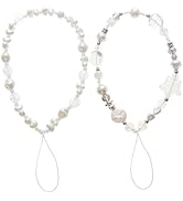 CMVFYL Beaded Camera Wrist Strap, Cute Phone Charms Strap, Pearl Bracelet Wrist Strap, Phone Keyc...