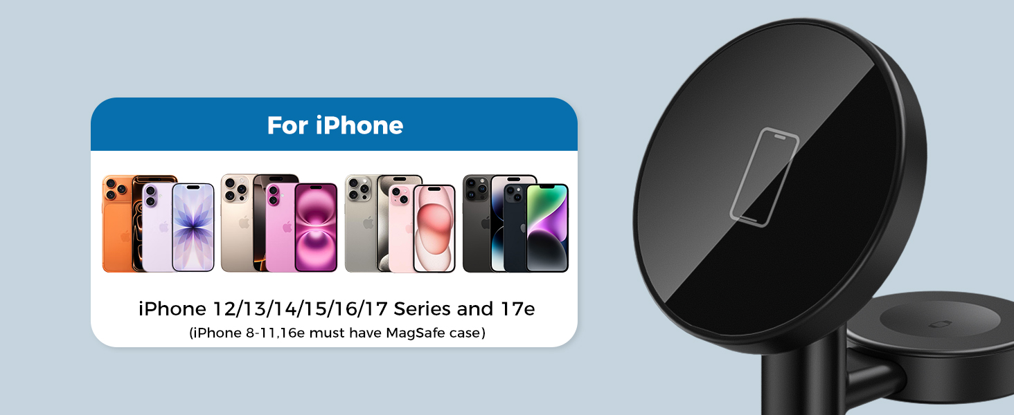 magsafe charger stand 3 in 1 magnetic wireless charging station apple watch iphone 17 16 17e AirPod