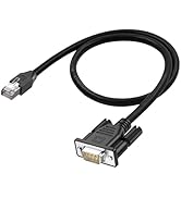 LANMINGLEL RJ45 to DB9 Cable RJ45 Male to DB9 9-Pin Male RS232 Serial Port Cat5 Ethernet LAN Cons...