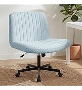 Orange Factory Criss Cross Chair Wheels Vanity Chair Office Desk Comfy Wide Cross Legged Armless ...