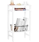 YUFAM 28in Tall Side Table 3-Tier Small Narrow End Table for Couch, Skinny Nightstand for Small S...