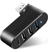 VIENON 4-Port USB 3.0 Hub [90°/180° Degree Rotatable], USB Splitter with 3 USB Ports & 1 USB C Po...