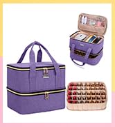 BAFASO Nail Polish Storage Holds 40 Bottles (15ml - 0.5 fl.oz) and a Nail Lamp, Nail Polish Carry...