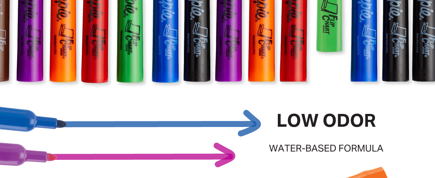 flip chart marker bullet tip sharpie low odor water based formula arrow business presentation class