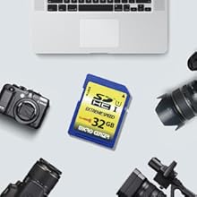 32GB flash memory card that is compatible with digital cameras, ILDCs, DSLRs