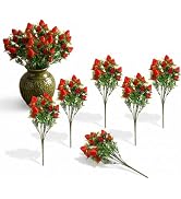DOITOOL 6 Pcs Artificial Strawberry for Decor Fake Strawberry Plants Flowers Bouquet Faux Strawbe...