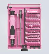VCELINK Pink Screwdriver Set, Upgraded Small Precision Screwdriver Kit 45 in 1 with Case, Magneti...