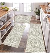 Pauwer Farmhouse Kitchen Rugs Sets of 3, Kitchen Runner Rugs Non Slip Washable, Boho Kitchen Mats...