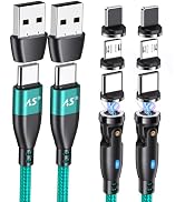 100W 540 Rotation Magnetic Charging Cable 3.3FT/6FT, Type C to Type C Cord Fast Charge Magnetic U...