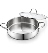 Cooks Standard 5.5-Quart Multi-Ply Clad Stainless Steel Deep Sauté Pan, 12-inch Frying Pan, Large...