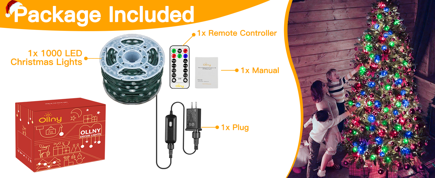 Package Included in Ollny Outdoor Christmas Lights